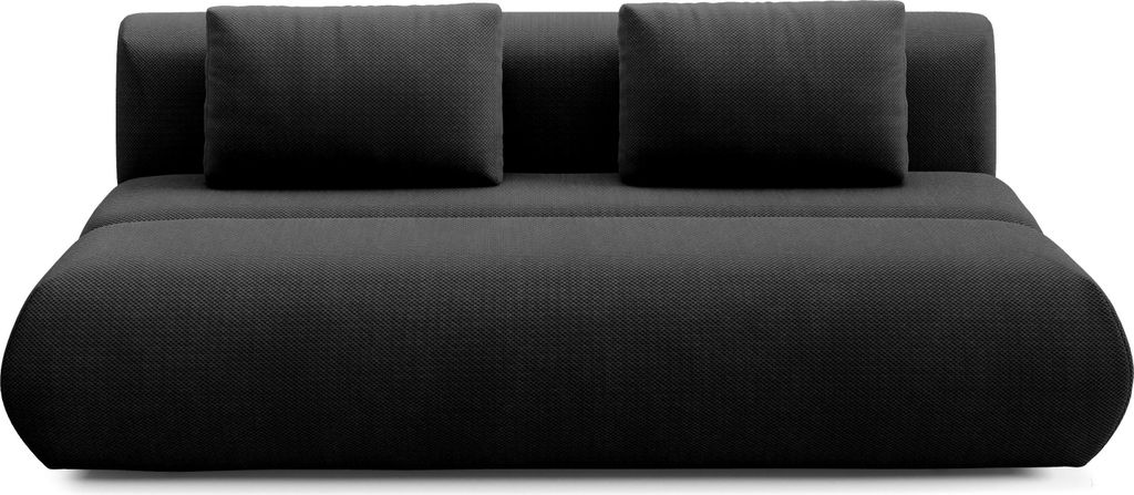 Sofa ATOMO mit Schlaffunktion, Schlafsofa, Wohnzimmersofa, Couch, Soffa, Bettsofa, Velours-Stoff – Schwarz DOT 100