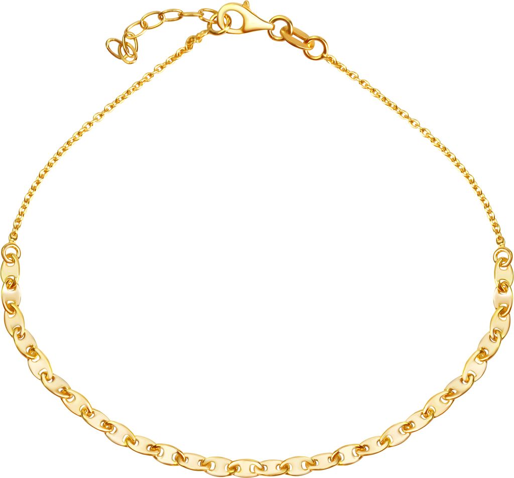 V Fusskette 925/- Sterling Silber 23+2,5cm gelb 301200090V