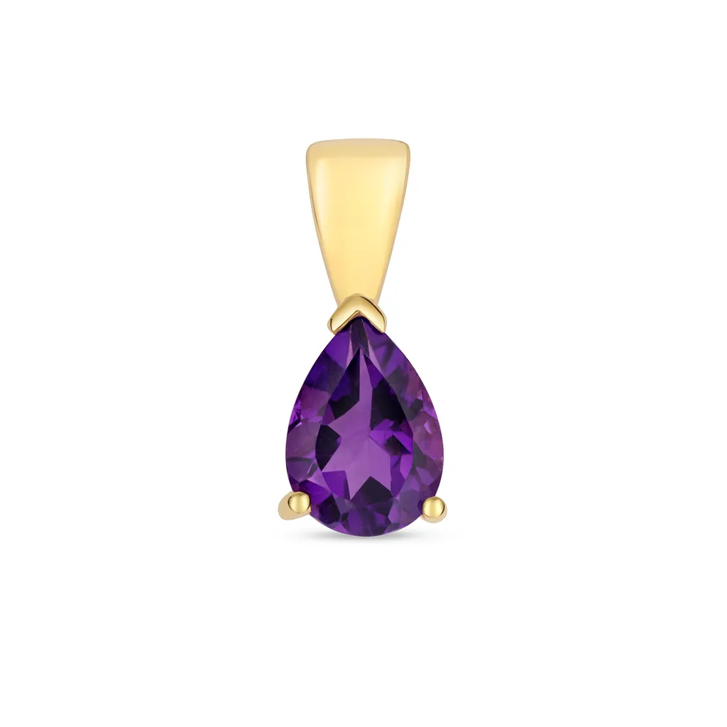 Pendentif Femme Or Jaune 375/1000 et Améthyste 13mm*5mm - TRS34049KY