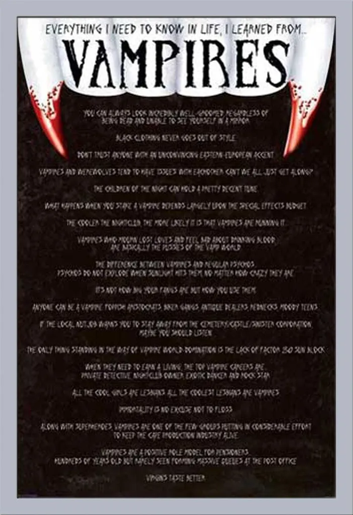 Maxi Poster Vampires Everything I Know e Cornice Shinsuke MDF Argento