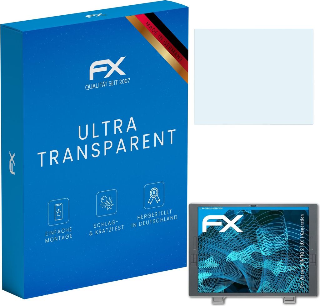 atFoliX FX-Clear 2x Schutzfolie kompatibel mit Wacom CINTIQ 21UX (1 Generation) Displayschutzfolie