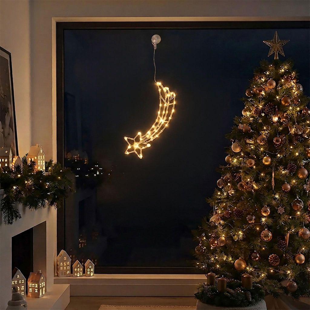 LED Weihnachts Fenster Silhouette XXL