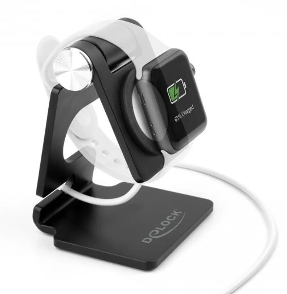Support de charge pour montre intelligente Delock noir - Angle de vue net
