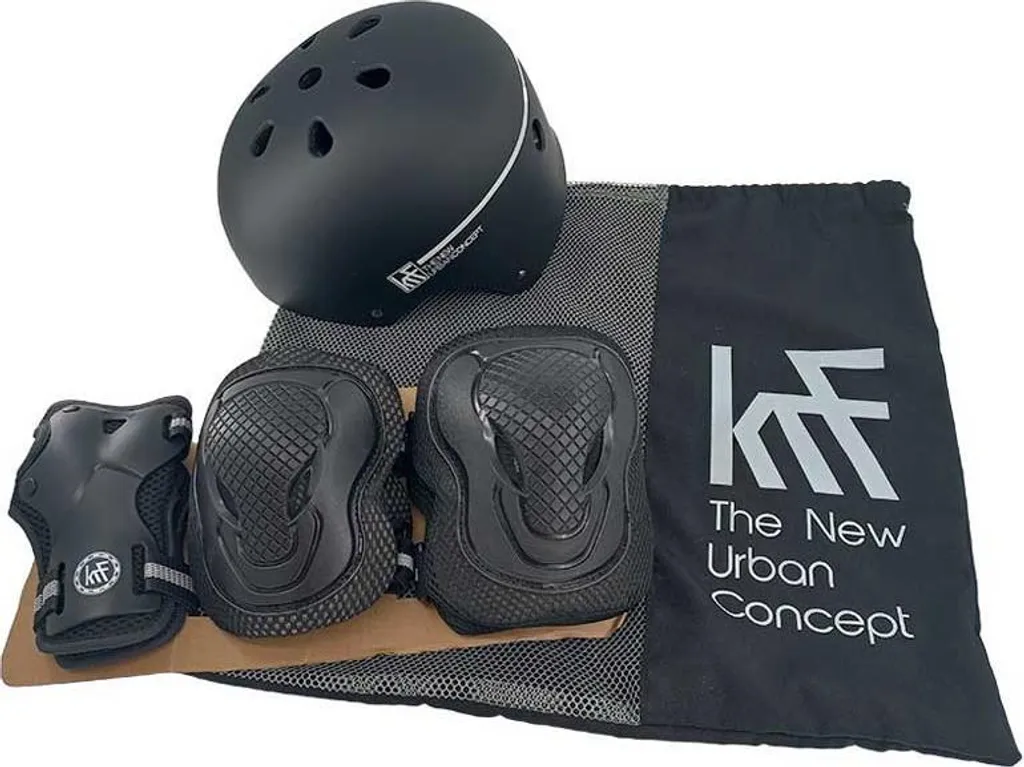 Set de Protections de Roller et Trottinette Krf Essential Noir Taille S