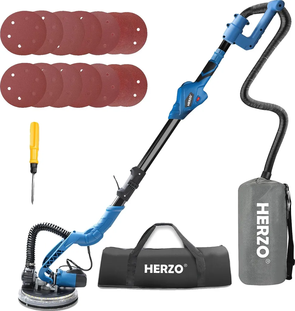 Ponceuse murale 850W bleu : finissez vos murs sans effort avec vitesse réglable