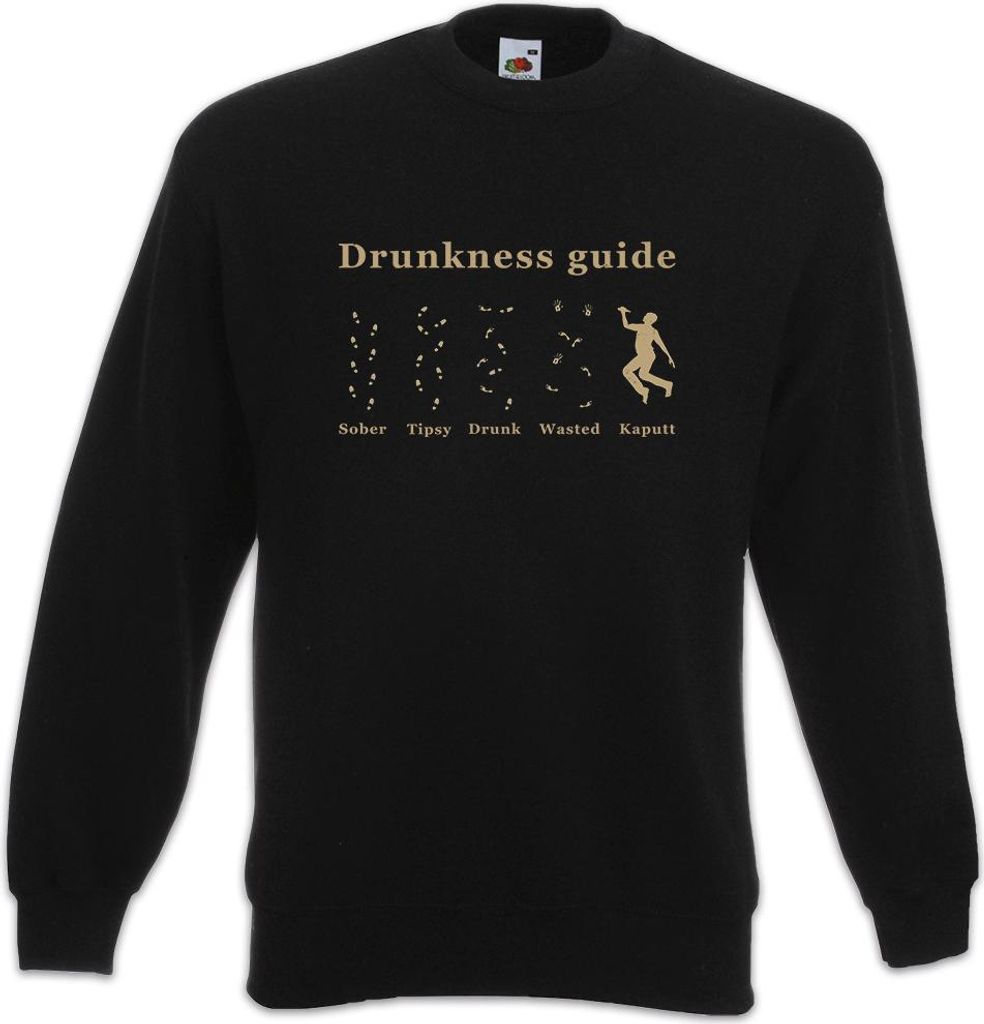 Urban Backwoods Drunkness Guide, Sweatshirt, Farbe: Schwarz, Größe: 3XL
