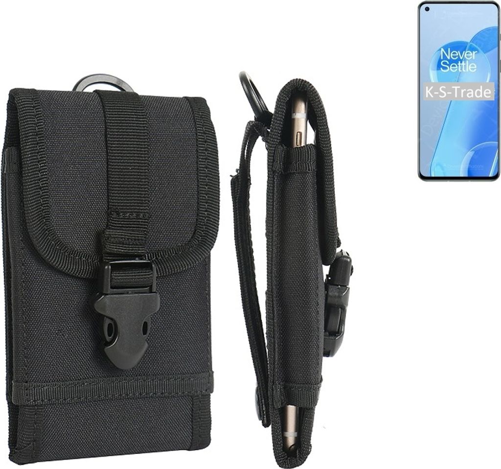 K-S-Trade Holster Handy Hülle kompatibel mit OnePlus 9RT Holster Handytasche Gürtel Tasche Schutz Hülle Robust Outdoor schwarz