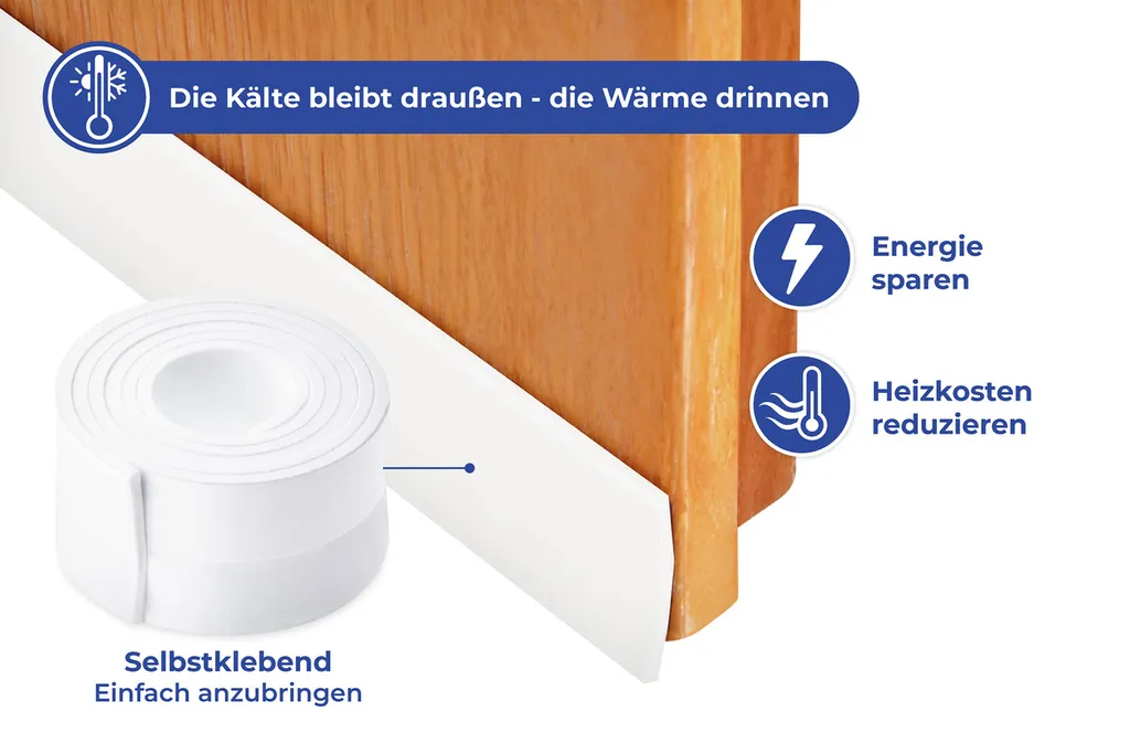Isolant bas de porte Blanc pour supprimer les courants d'air - 2x - 5