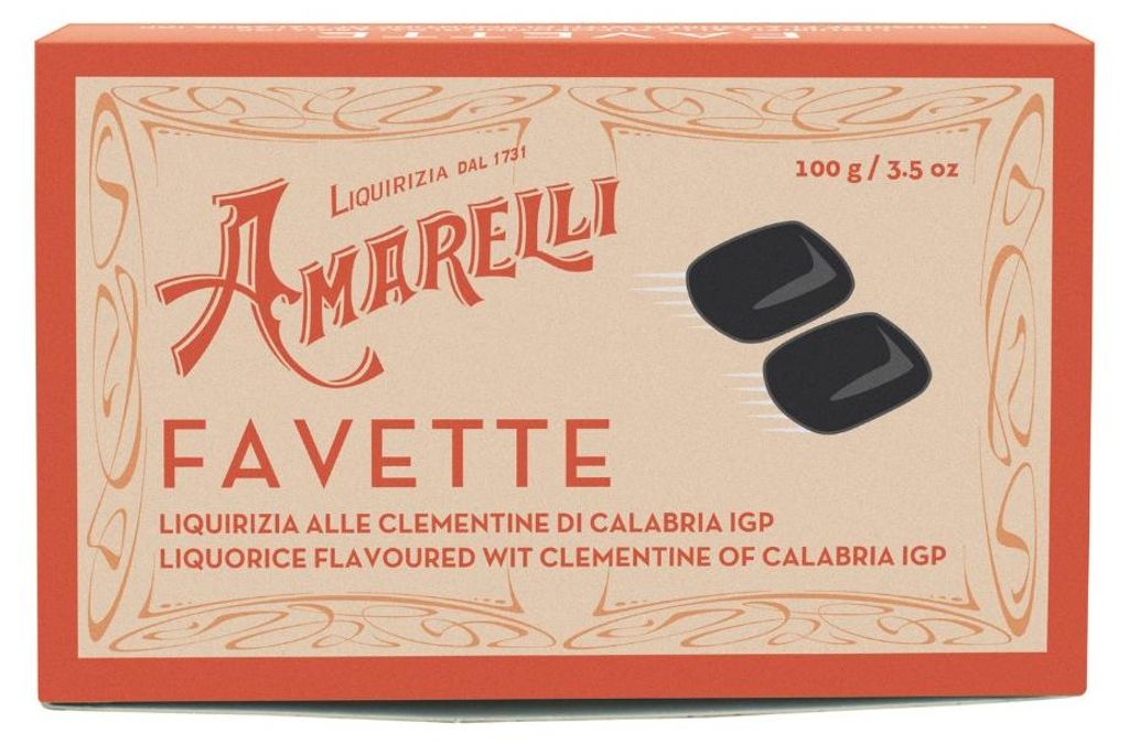 Amarelli Favette Clementine, Hartes Lakritz Clementine, Produktbild 