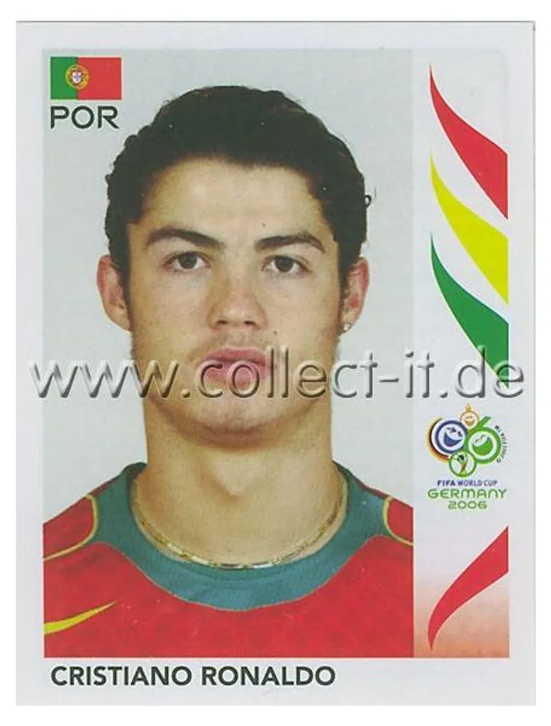 Image Rare Panini 298 Cristiano Ronaldo WM 2006 pour Album Incomplet