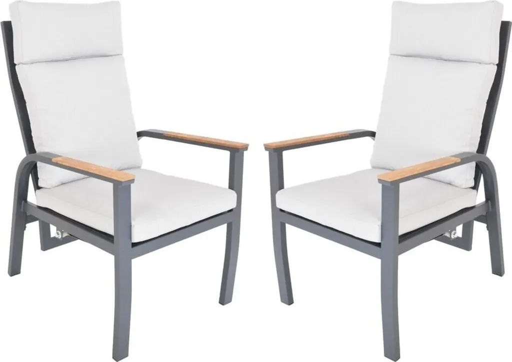 Fauteuils extérieurs légers en aluminium Annecy Duo ROJAPLAST 1318 x2