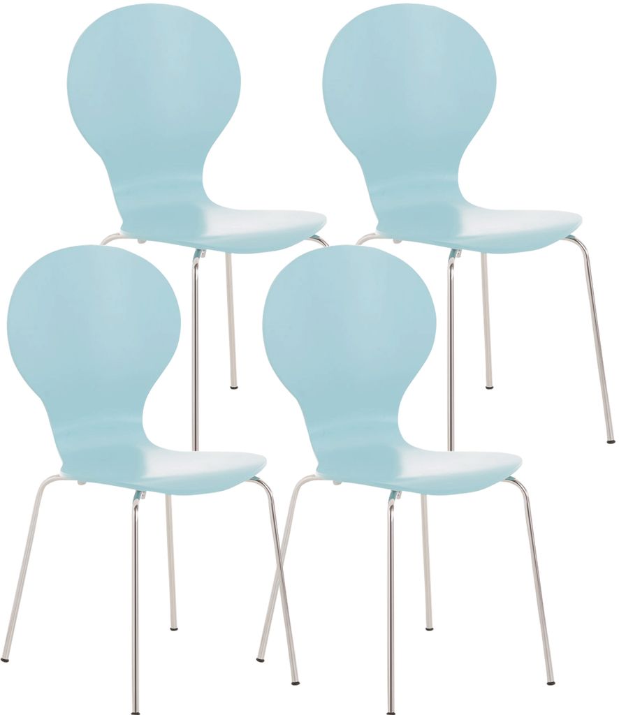 CLP 4er Set Besucherstuhl Diego stapelbar Farbe hellblau