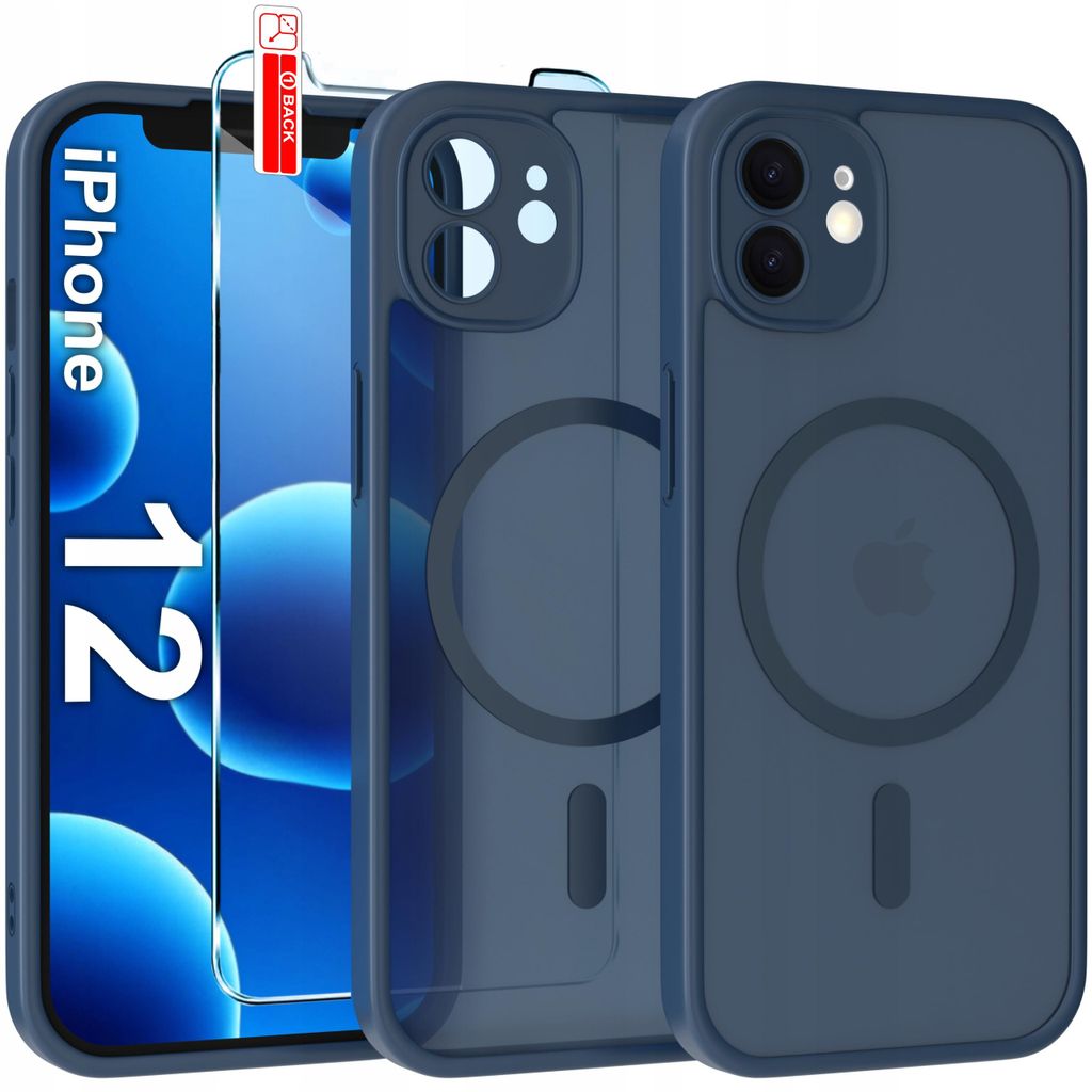 Mattes Magnet-Case für das iPhone 12 | Kompatibel mit MagSafe, strapazierfähig + Glas