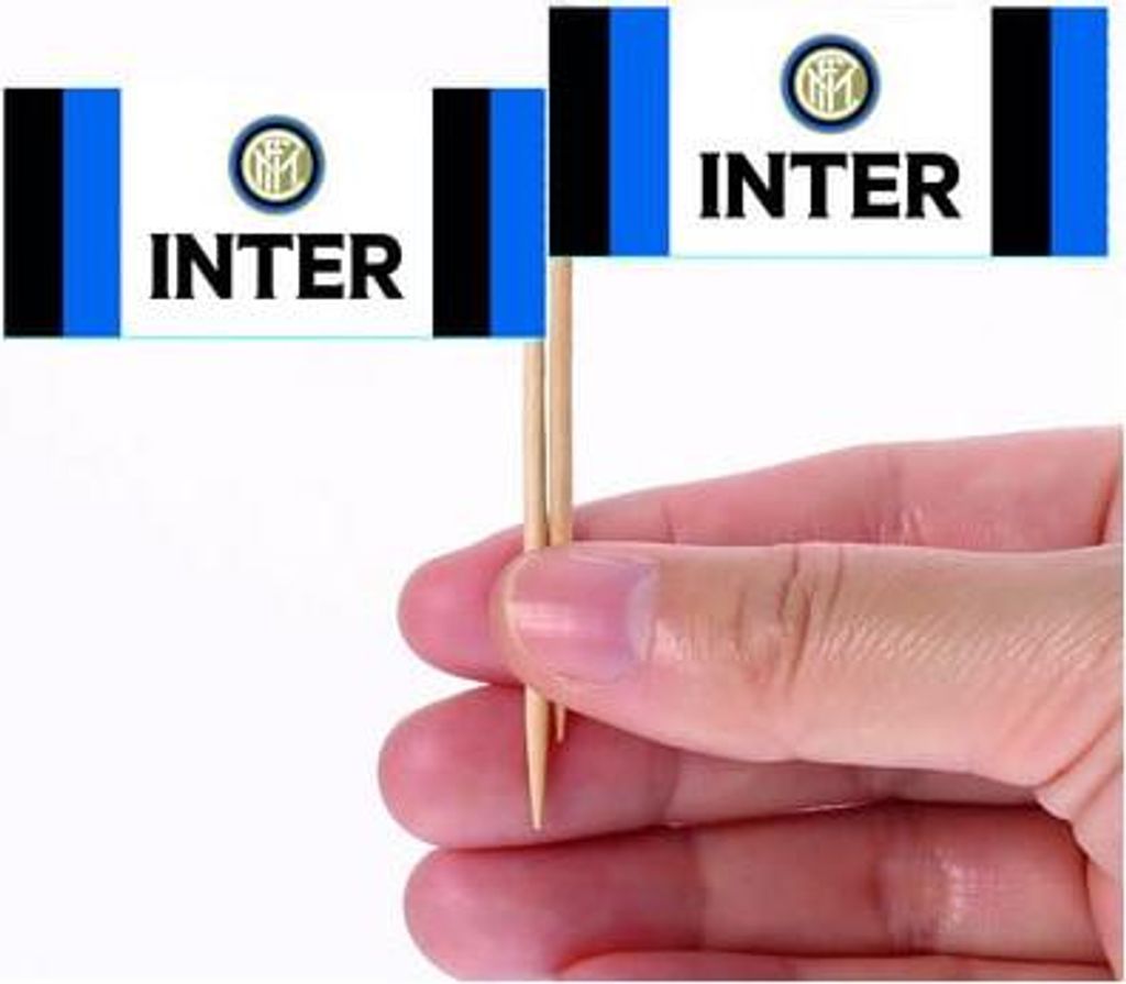 24 Spieße Inter 6,5 x 5 cm schwarz blau weiß - Einheitsgröße