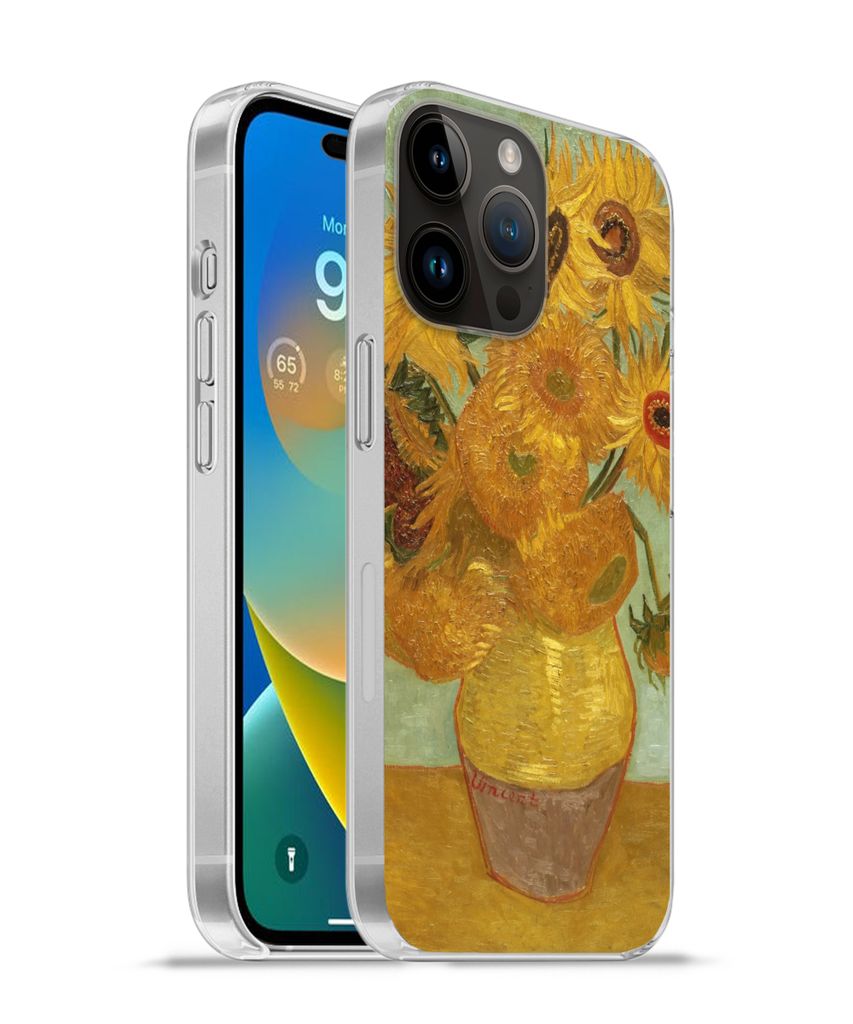 MuchoWow Handyhülle Schutzhülle Hülle für Apple iPhone 14 Pro Max Sonnenblumen - Vincent van Gogh Silikon Softcase Handy Hülle - Hardcover