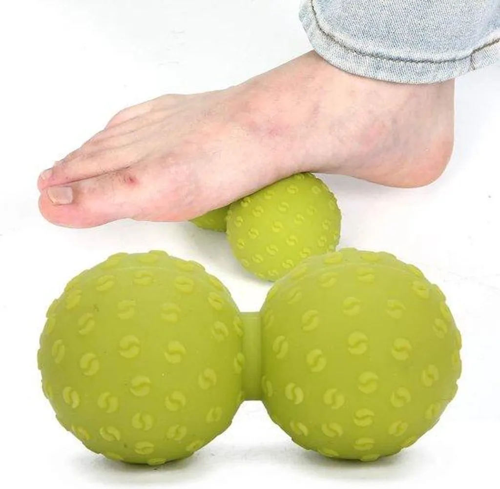 Balle de massage yoga Pinda verte pour thérapie des points trigger