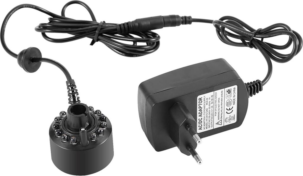 Nebel für Innenbrunnen, Ultraschallnebel, 1-teiliges 12-LEDs buntes Nebelgerät für Wasserbrunnenteich mit Netzteil, 110 240 V, 20MM