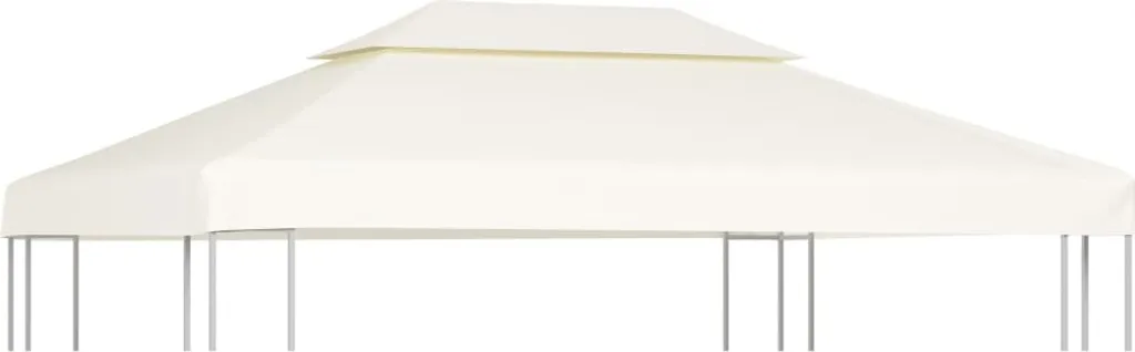 The Living Store Telo di ricambio per padiglione 310 g/m² bianco crema 3x4 m