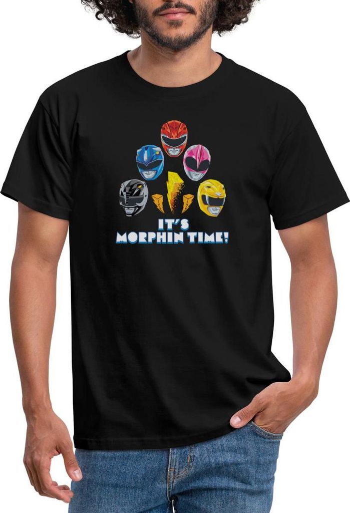Spreadshirt Power Rangers 5 Rangers It's Morphin Time Männer T-Shirt, XXL, Schwarz