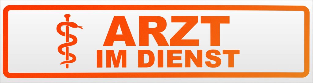 Kiwistar Arzt im Dienst 1 Magnetschild Schild magnetisch - 30cm Neonorange - Magnetfolie für Auto PKW Kfz