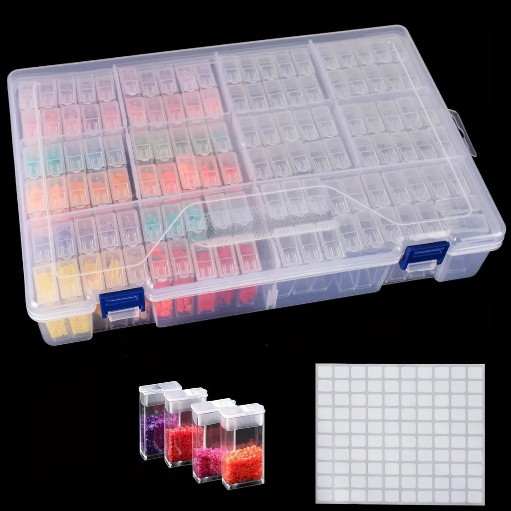 Mallette de Rangement 124 Grilles Plastique Résistant Design Compact - 2