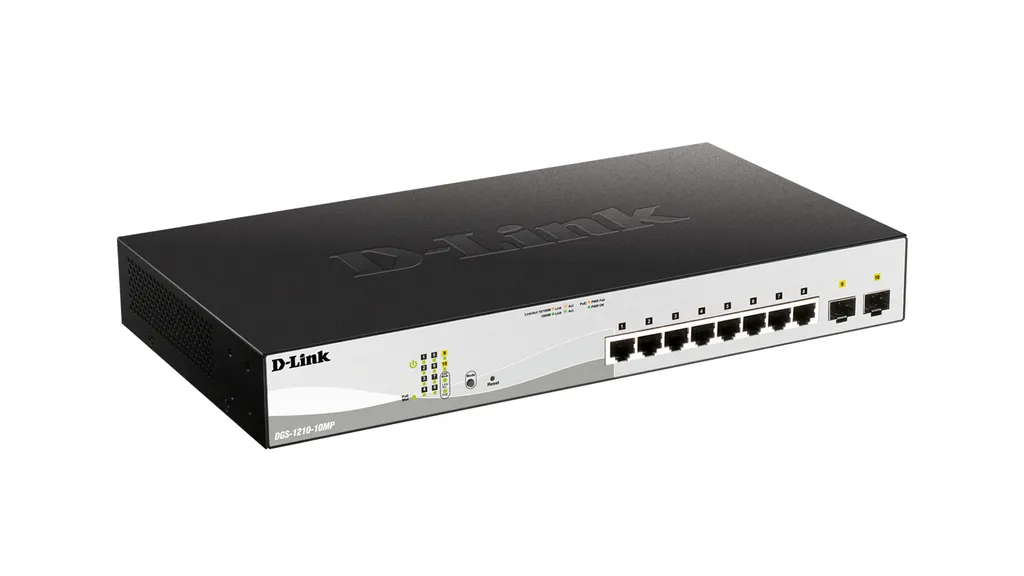 Switch Réseau PoE+ D-Link DGS-1210-10MP Smart avec 8 Ports Gigabit