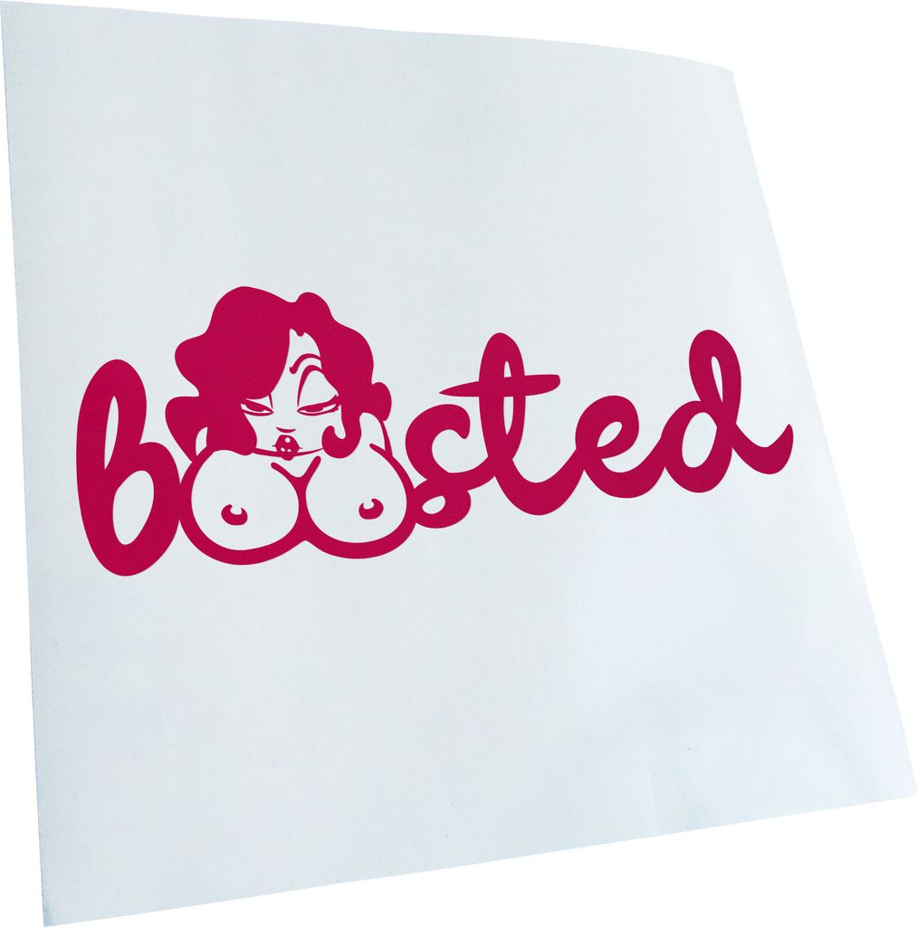 Kiwistar - Autoaufkleber - Boosted - Pink - 30x11cm - Aufkleber für Auto, Laptop, Fahrrad, LKW, Motorrad mehrfarbig JDM Decal Racing