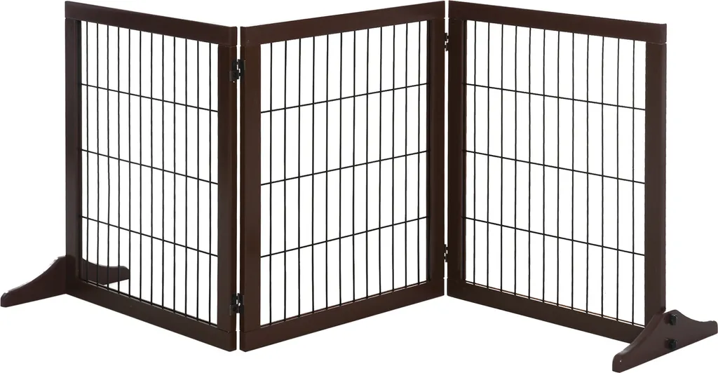 Barrière d'escalier en pin marron, protection domestique ajustable