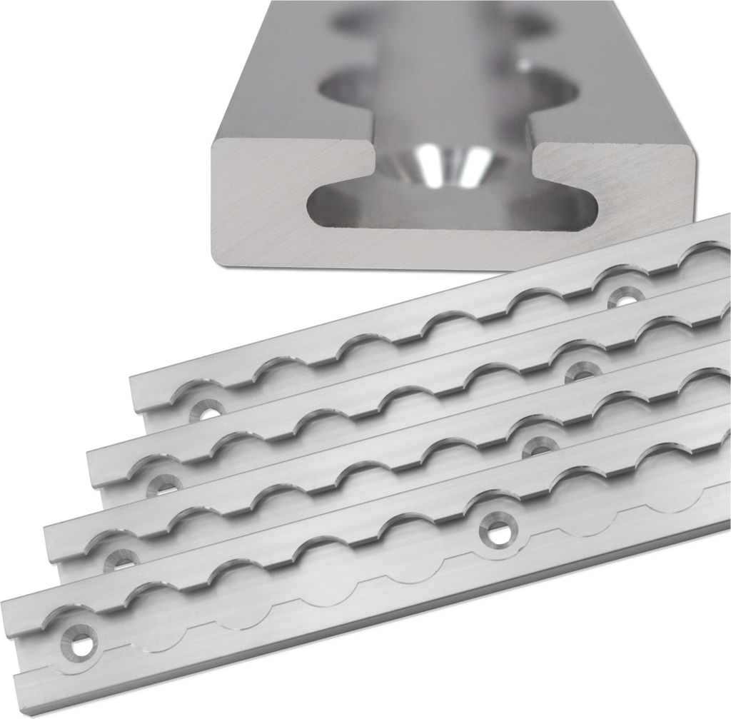 Airlineschiene eckig Aluminium 2,0 m, 4er Set – silber eloxiert | Zurrschienen Transport Schiene