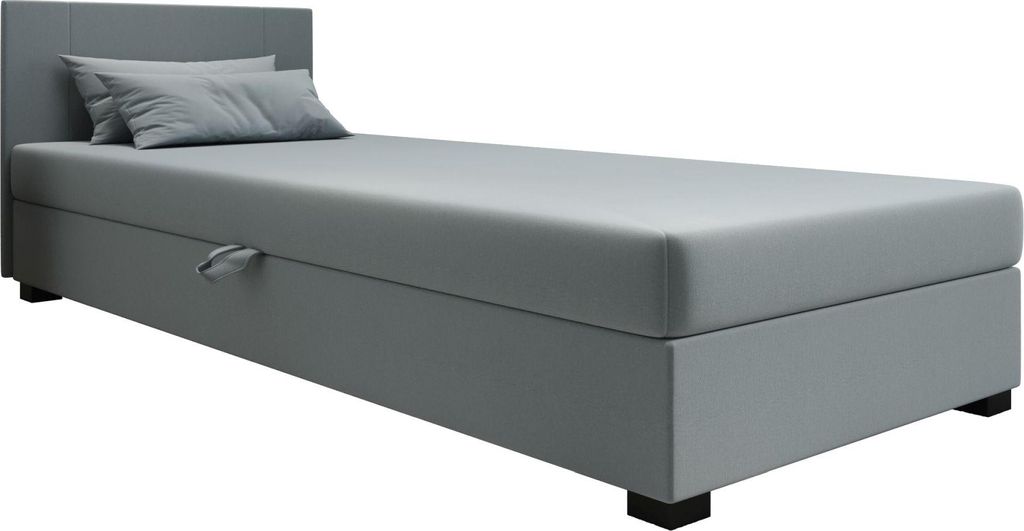 AURA SOFA Boxspringbett AXEL 80x195 Komplett-Set mit Bonell Matratze, Polsterbett mit Bettkästen - Türkis, SAWANA 72