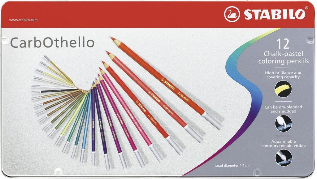 Pastelky - STABILO CarbOthello - 12 kovových puzdier - s 12 Obrázok produktu 