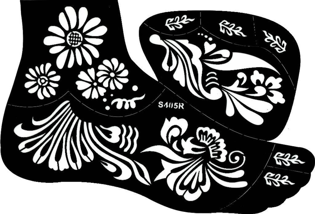 Henna Tattoo Schablone für den rechten Fuß Produktbild 