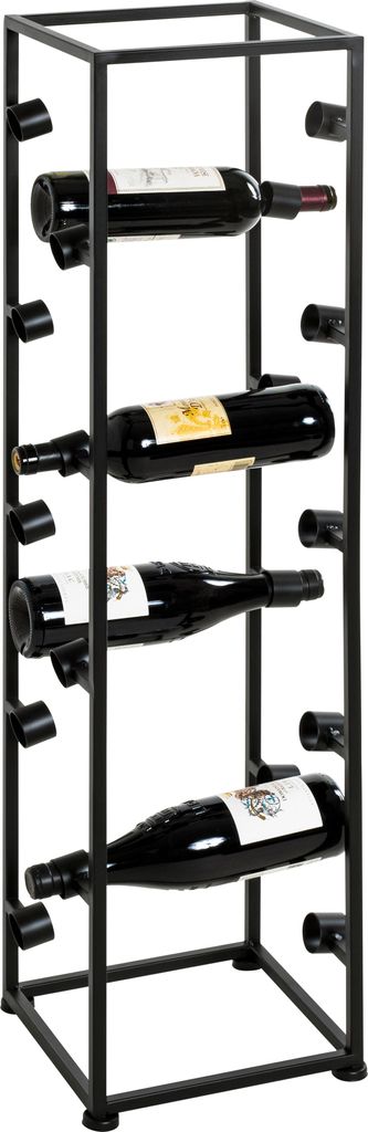 HAKU Möbel Flaschenregal Weinregal schwarz - Metall, B/H/T: 26x104x24 cm