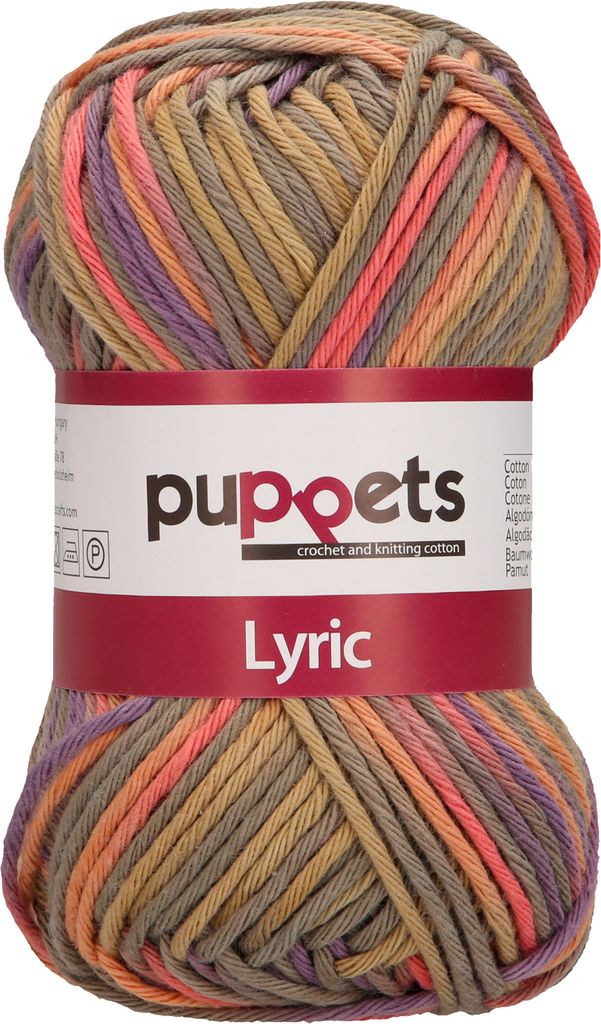 Puppets Lyric Filato Di Cotone Per Uncinetto E Maglieria - Matassa Da 50g, 70m, Colore Beige, Spessore 8, Certificato Oeko-Tex