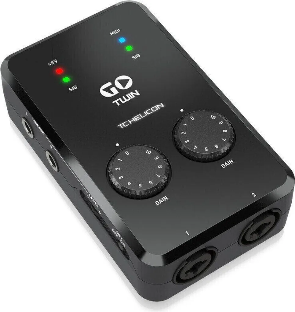 Interface audio mobile TC Helicon Go Twin pour enregistrement nomade