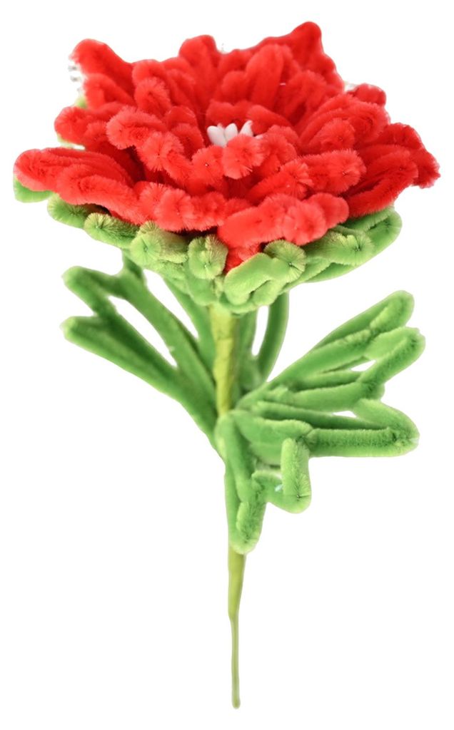 Handgefertigte Pfeifenreinigerblume aus Chenille mit Stiel, rote Pfingstrose – ideal als Geschenk für Frauen, Mütter, Ehefrauen, zum Valentinst...