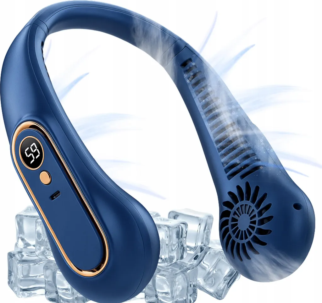 Climatiseur de cou rechargeable USB à 5 vitesses avec écran LED - 6