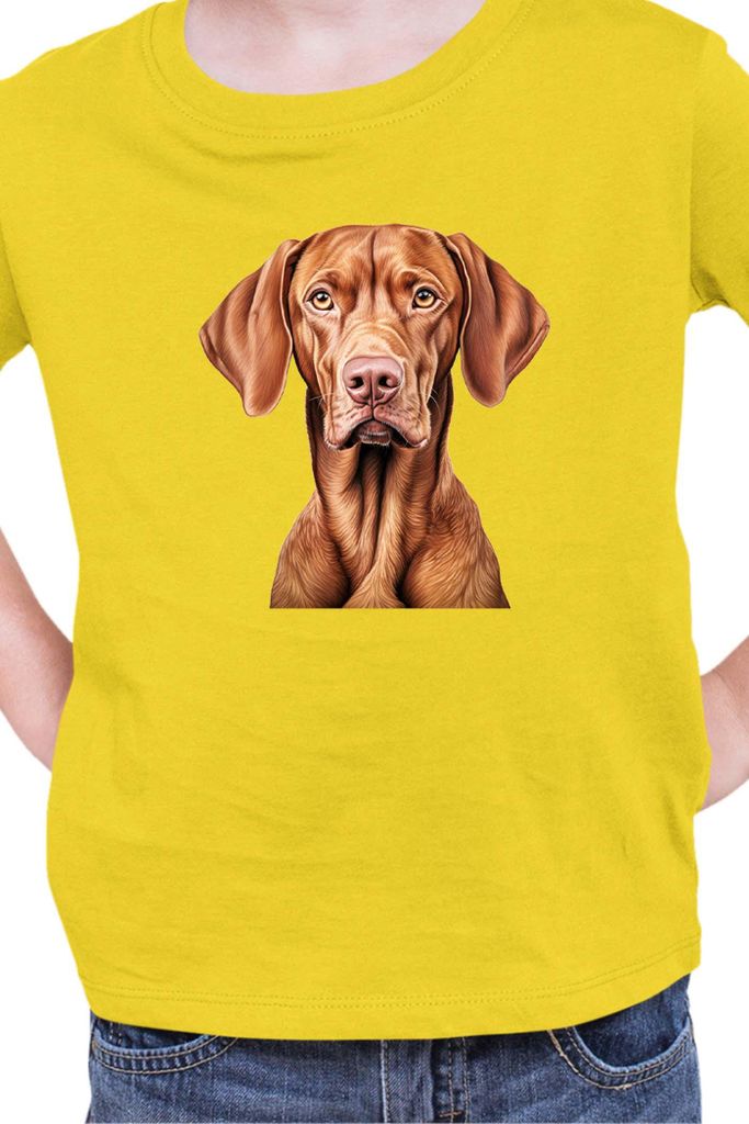 Kinder T-Shirt Dogs Breeds Vizsla Dog Breed 005, 5-6 Jahr - 116 / Gelb