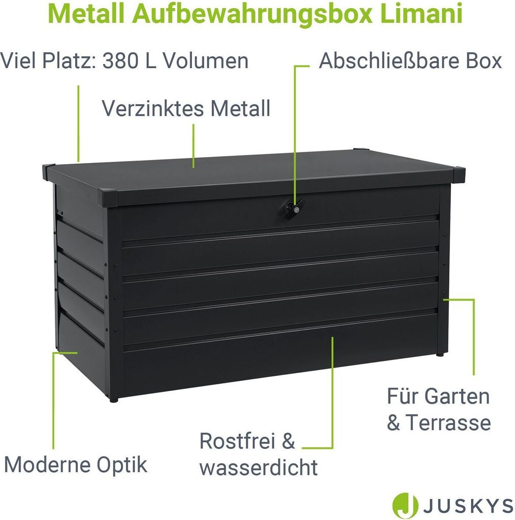 Juskys Metall Aufbewahrungsbox Limani 380 Liter - Outdoor Produktbild 3