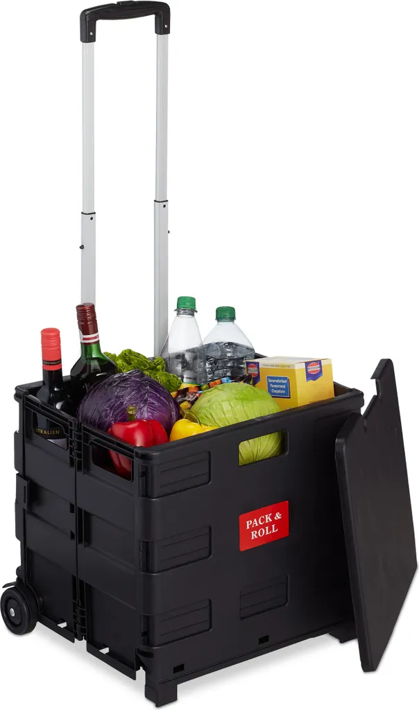 Fini les sacs lourds avec ce chariot à provisions pliable Relaxdays
