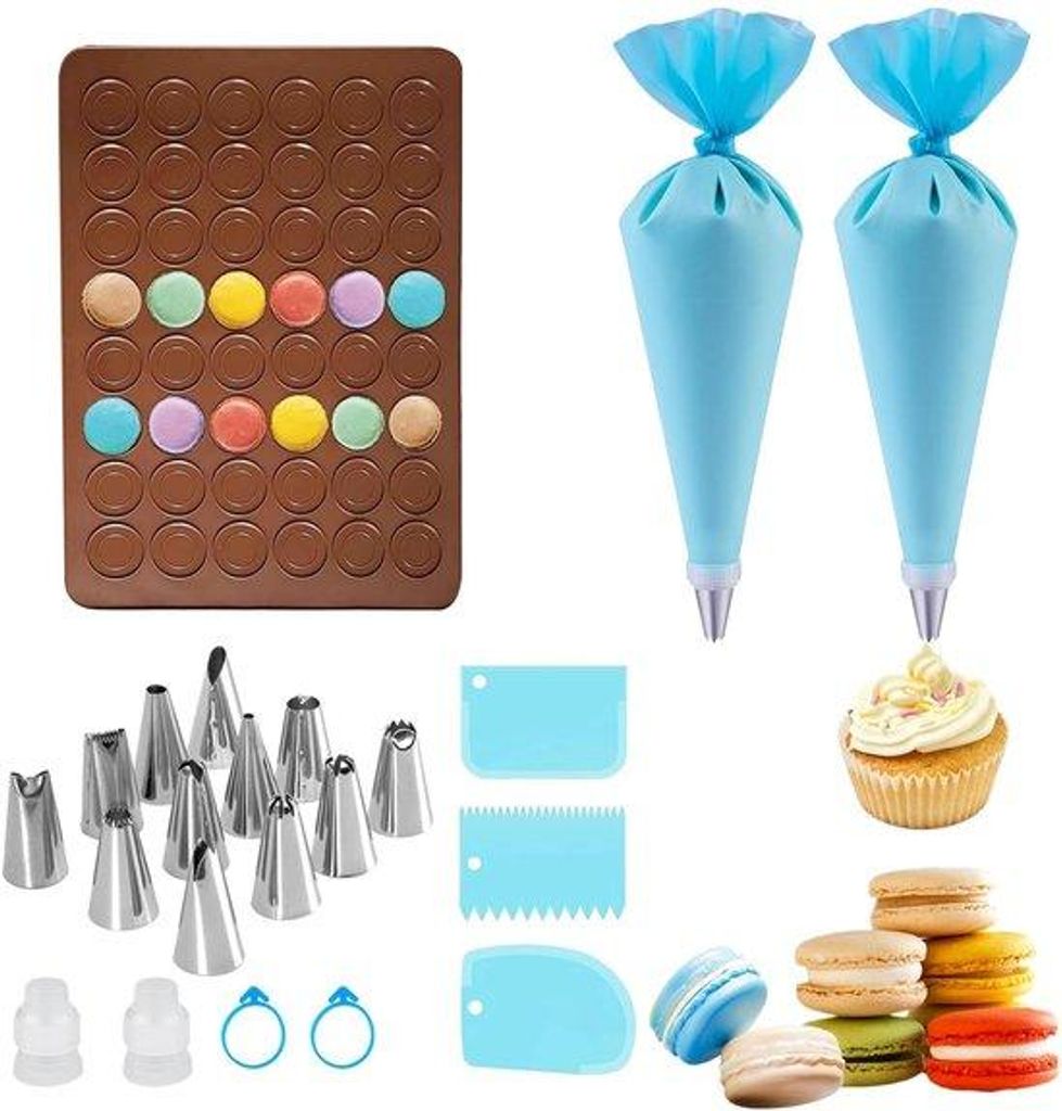 Silikon Backmatte für Macarons und Kekse, groß, 22-teilig, antihaftbeschichtet