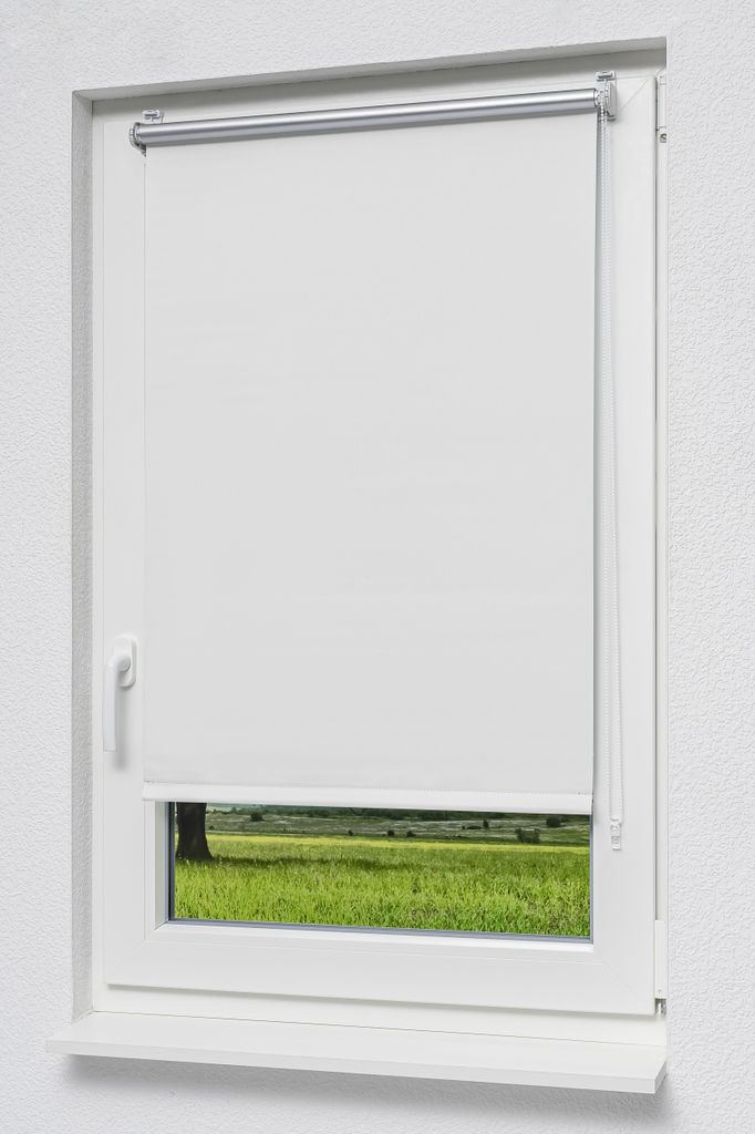 Lysel - Qualitätsrollo Klemmträger Thermo Reinweiß (B x H) 120cm x 150cm #1W