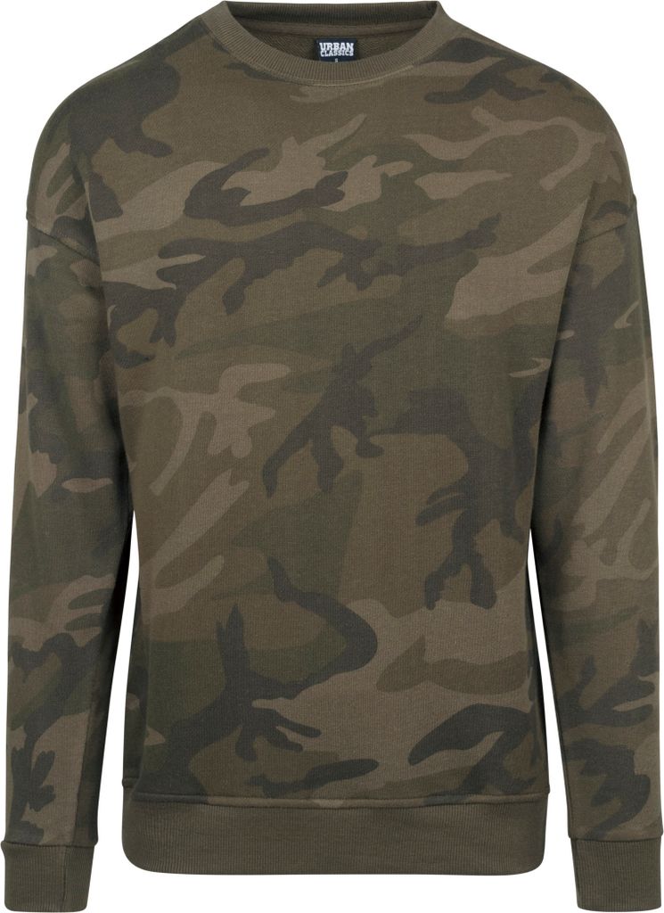 Urban Classics - Frottee-Crewneck oliv camo - XXL