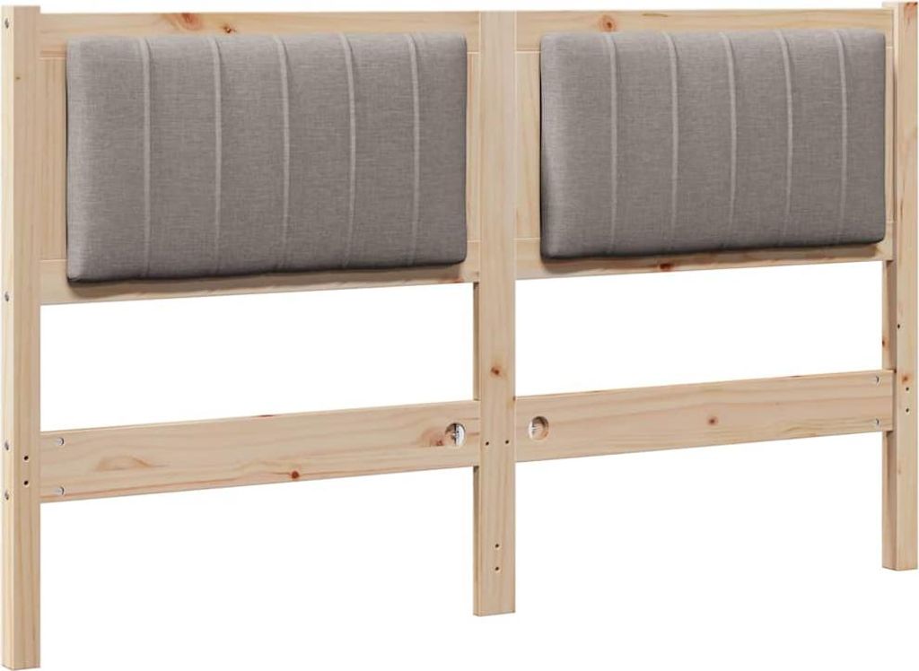 vidaXL Gepolstertes Kopfteil Braun 135 cm Massives Kiefernholz