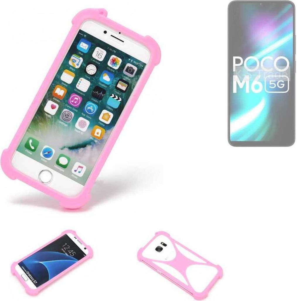 K-S-Trade Handy Hülle kompatibel mit POCO M6 5G Schutz Hülle Bumper Silikon Schutz Hülle Cover Case Silikoncase Silikonbumper TPU Softcase