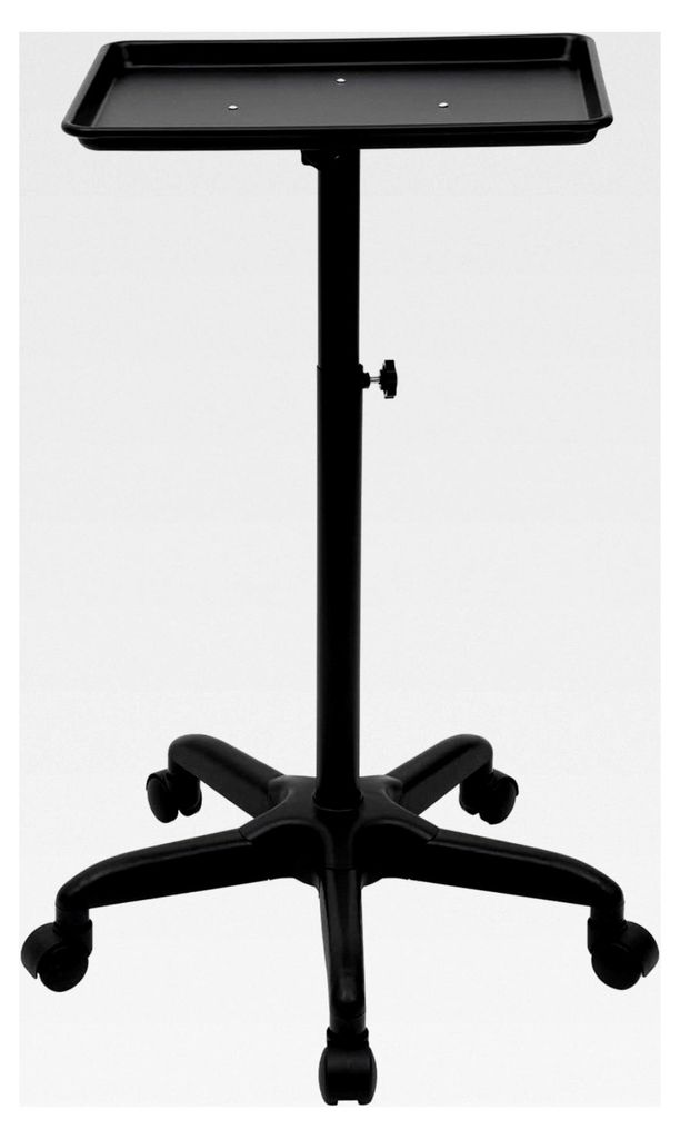 Friseurwagen, höhenverstellbar von 64-108 cm, tragbar mit Rädern und Tablett aus Aluminium für Salon und Barbershop, 6 kg Tragkraft