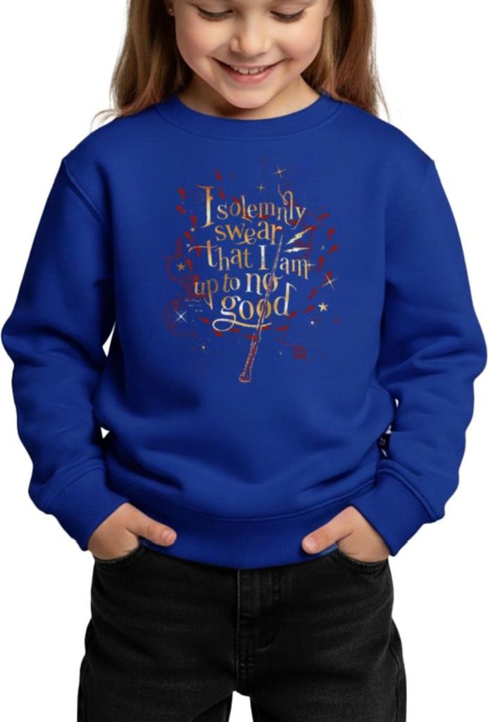Spreadshirt Harry Potter I Solemnly Swear Spruch Kinder/Teenager Premium Pullover, 110/116 (4 Jahre), Royalblau
