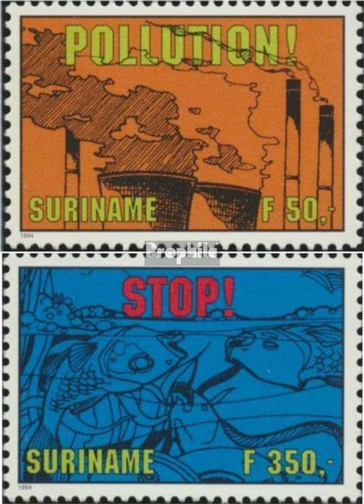 Briefmarken Suriname 1994 Mi 1475-1476 (kompl.Ausg.) postfrisch Umweltschutz