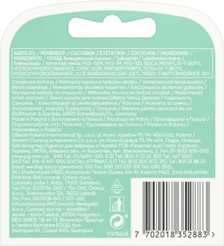 Lames Venus Extra Smooth Sensitive - 5 Lames de Précision et Soin Peau - 8