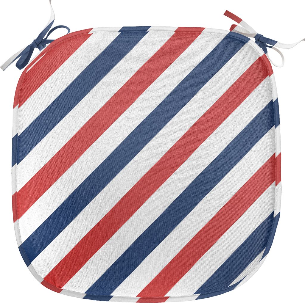ABAKUHAUS Harbor-Streifen Polster für Esszimmerstühle, Diagonal Retro, Dekoratives wasserfestes Kissen mit Riemen für Küchensitze, 40 cm x 40 c...